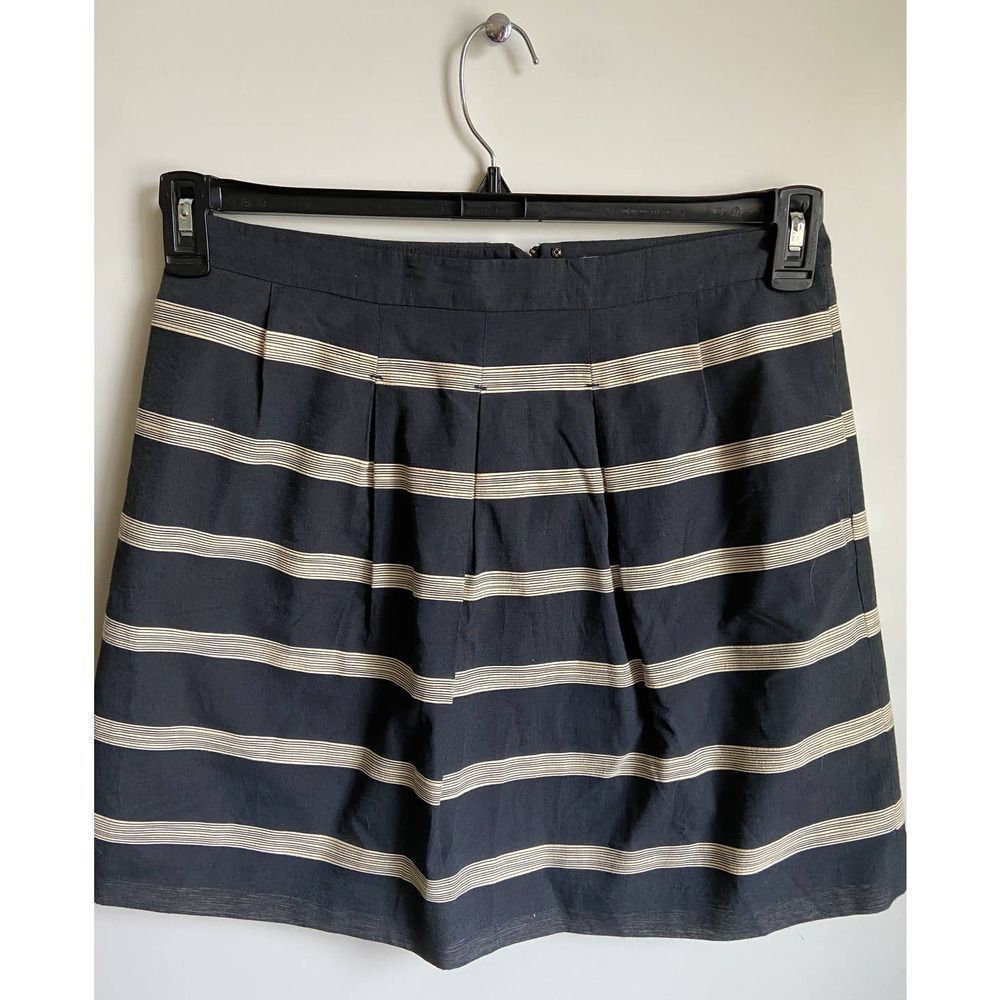 Ann Taylor Loft Black/Cream Stripe A Line Skirt Size 6 - Picture 6 of 7